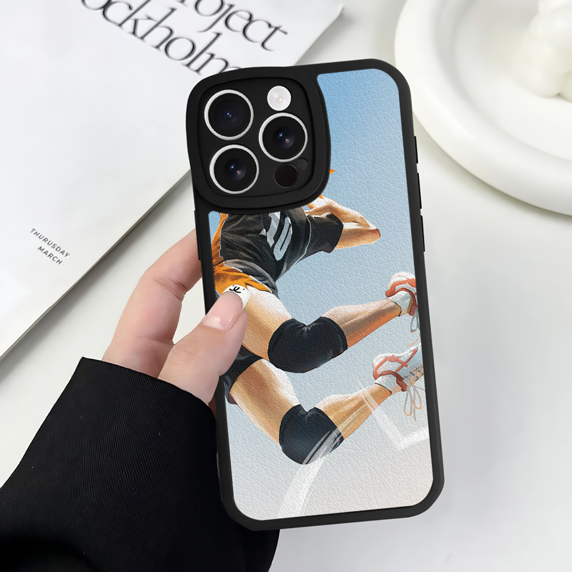 （画像用） ハイキュー!! Haikyu!! 【iPhone 16シリーズ対応】シリコンスマホケース（レザー調） 材質：シリコン